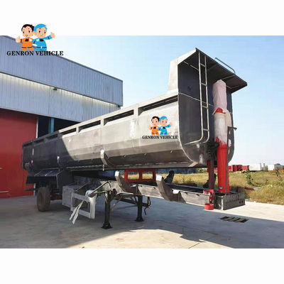 Heavy Duty Genron Brand U - Type Dump Semi Truck Trailer For Delivery Stones Or Stands