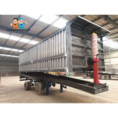 Genron Dumping Truck Semi Trailer 50 Tons Capacity With Mechanical Suspension