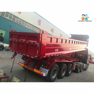 Air Suspension Rear Tipping Truck Semitrailer 3 Axles 50 Tons Export To African Market