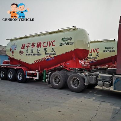 Air Suspension FUWA Axles Dry Bulk Tanker Trailer Used To Transport  Bulk Cement Powder
