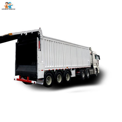 31m3 Van Type Container Dump Trailer With Automatic Conveyor Belt
