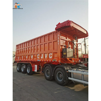 Heavy Duty Dump Semi Trailers With SHACMAN Tractor 3 Axles 60 Tons Mechanical Suspension